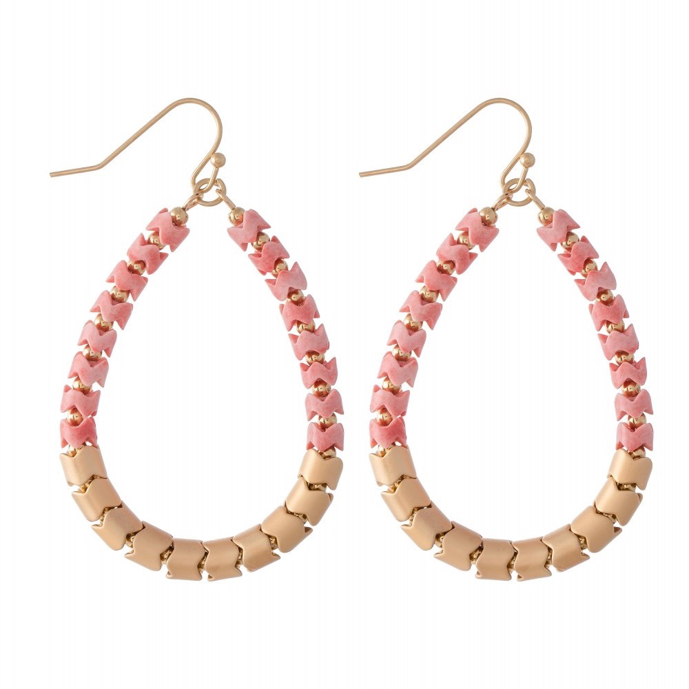 New snake beaded teardrop earrings